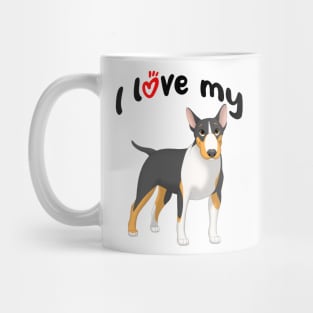 I Love My Black, Tan & White Bull Terrier Dog Mug